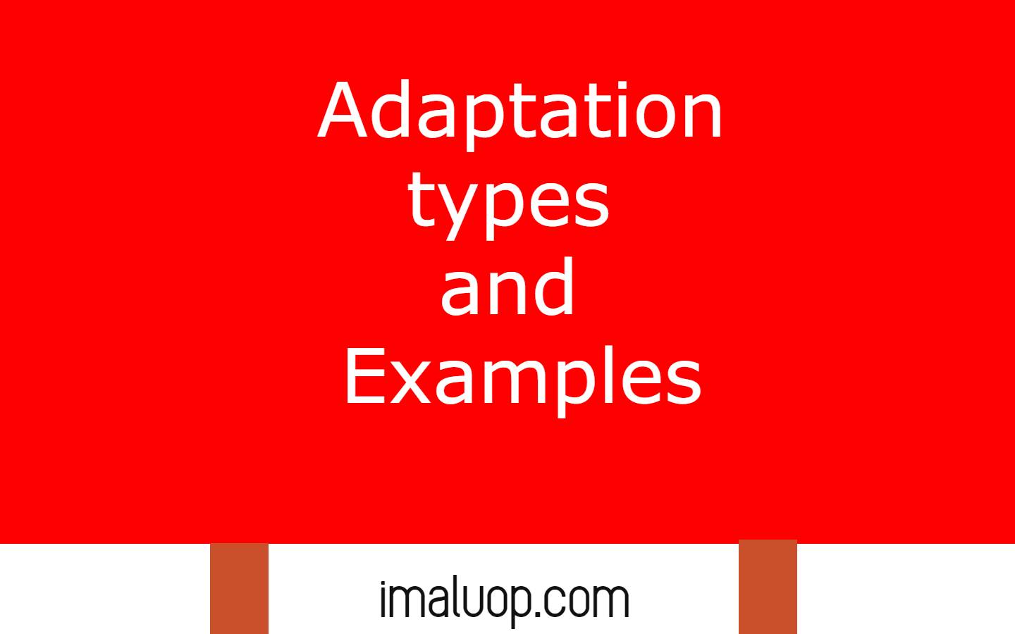 Adaptation types and Examples