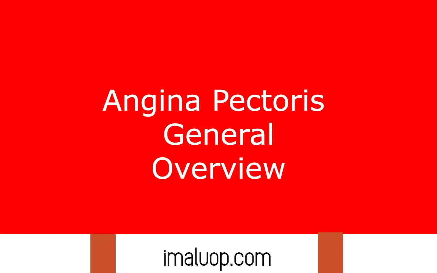 Angina Pectoris General Overview