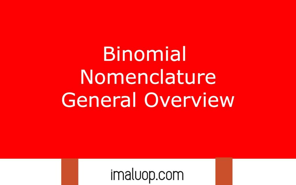 Binomial Nomenclature General Overview