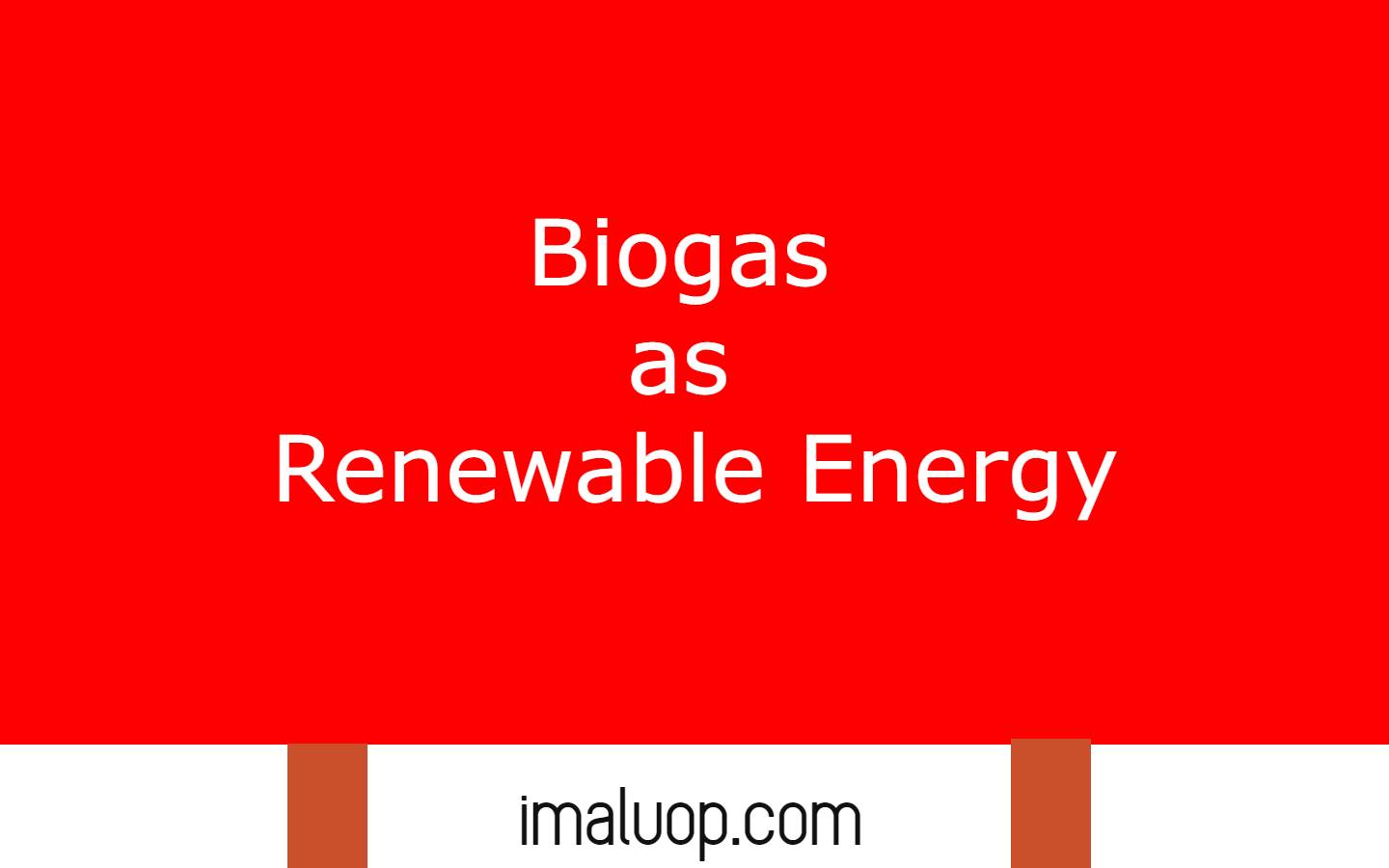 Biogas as Renewable Energy