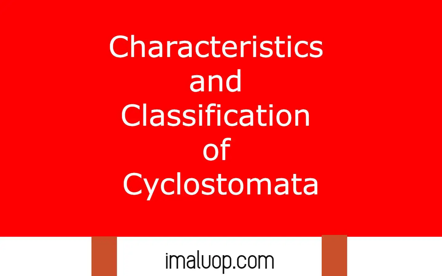 Characteristics and Classification of Cyclostomata